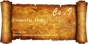 Csepely Iván névjegykártya